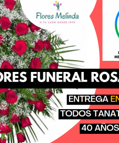 Palma de flores para difuntos rosas rojas