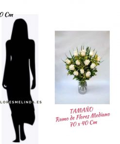 Ramo funerario para tanatorios de rosas blancas