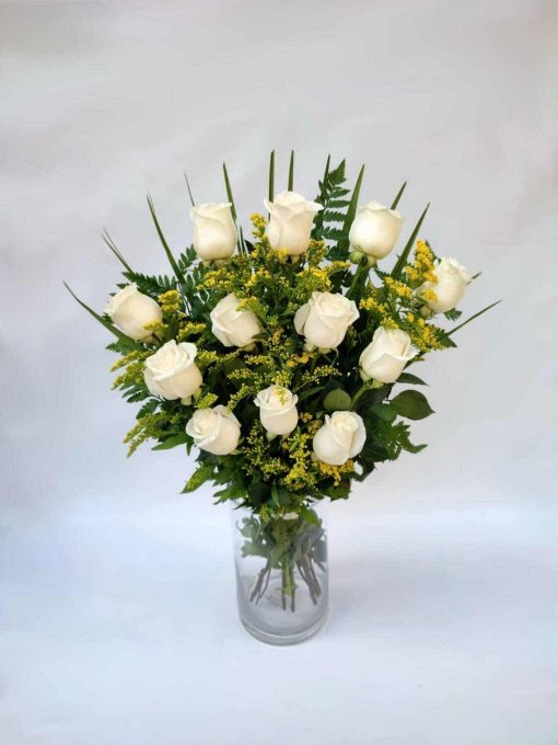 Ramo funerario de rosas blancas para tanatorios precios