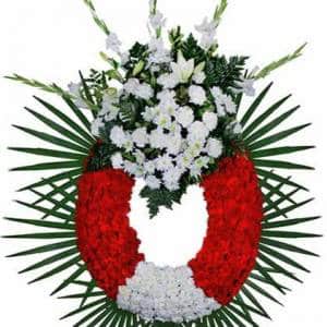 Corona Funeraria M30 para enviar urgente al Tanatorio. Flores para DIFUNTOS. Flores para funeral