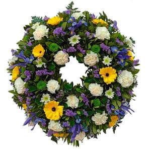 Corona funeraria para condolencias floristería tanatorio M30 Madrid