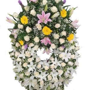 Corona Flores Funeral Lujo premium alta calidad para tanatorio Madrid
