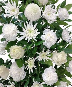 Corona de Flores Blanca para tanatorios Madrid