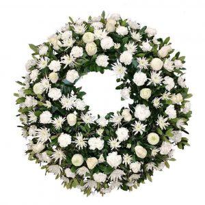 Corona Funeraria Blanca Funeral Precio
