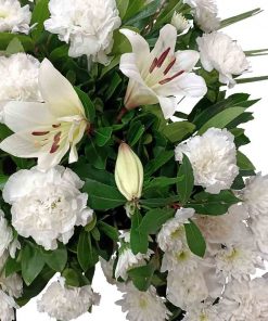 Corona de flores Blanca para Funeral Precio