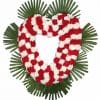Corona Flores para Velatorio del Tanatorio con forma de Corazón de claveles rojos y blancos