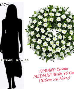 Corona fúnebre de margaritas para funeral, tanatorio y entierro